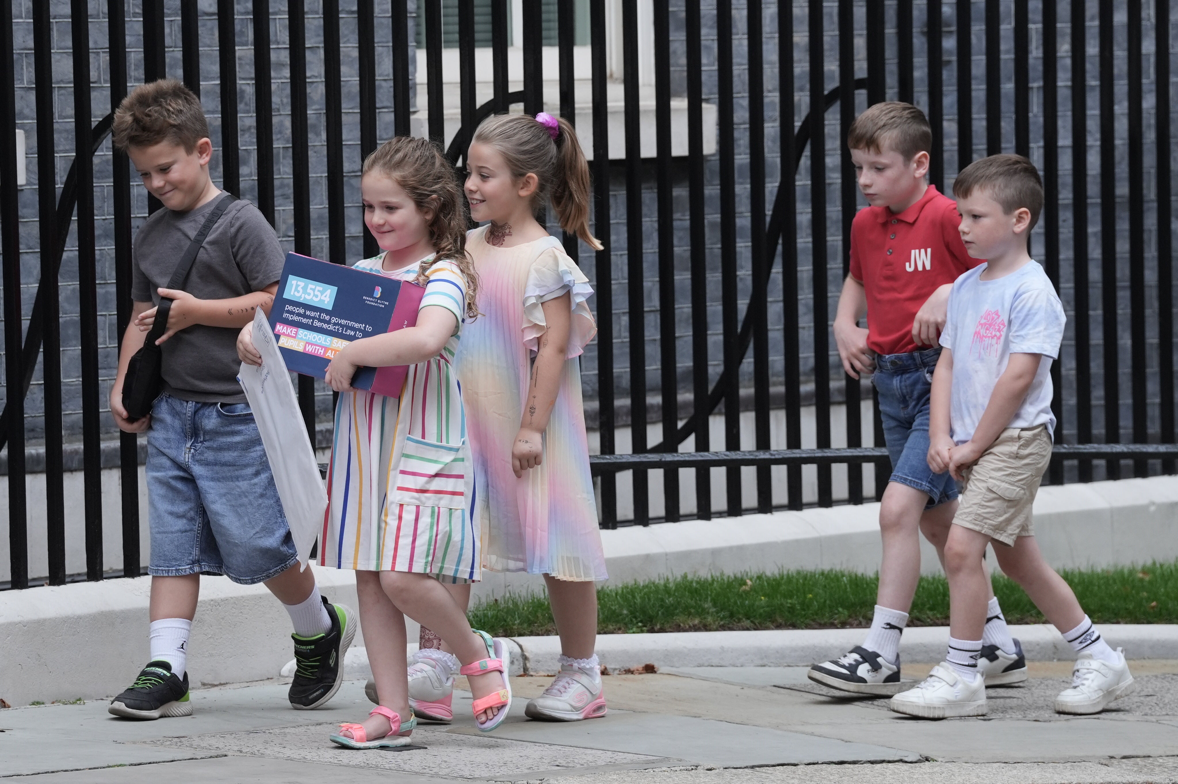 Benedict’s six-year-old sister Etta and friends joined other children affected by allergies in Downing Street last summer