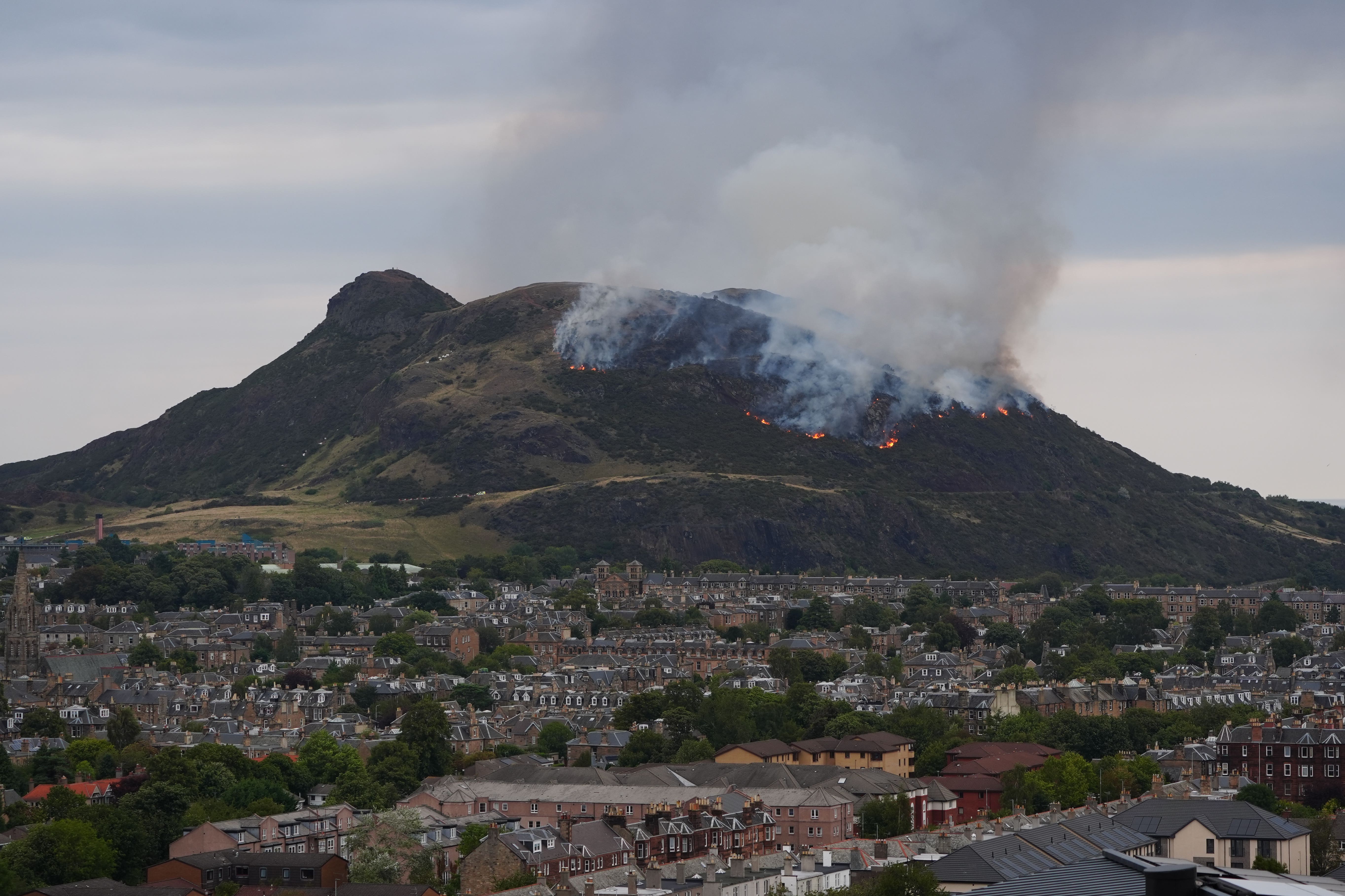 Fire crews have been in attendance at the blaze on the landmark hill in Edinburgh