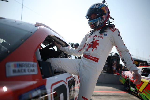 <p>NASCAR driver Connor Zilisch broke his collarbone after suffering a nasty fall as he celebrated winning Saturday’s Xfinity Series</p>