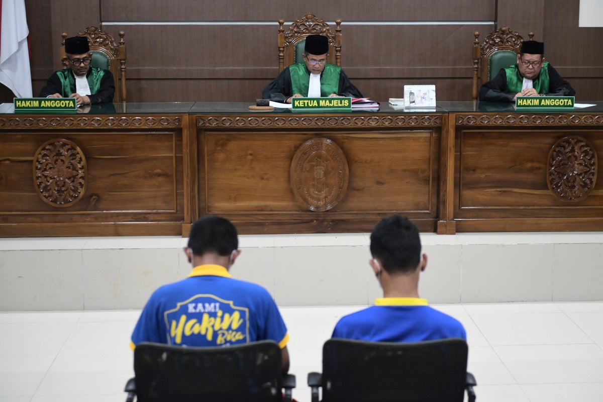Islamic court in Indonesia sentences 2 men to public caning over sexual acts