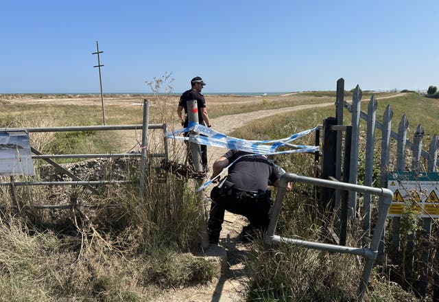 <p>Police at the scene</p>