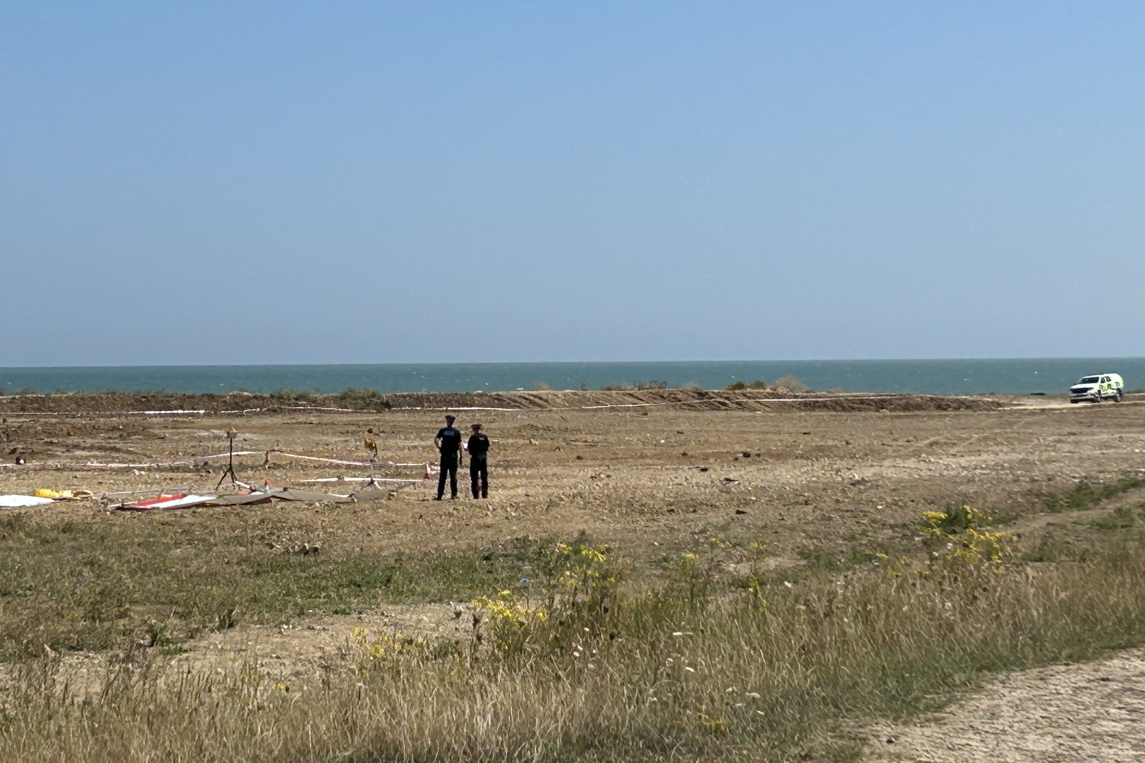 Police at the Leysdown-on-Sea resort on the Isle of Sheppey