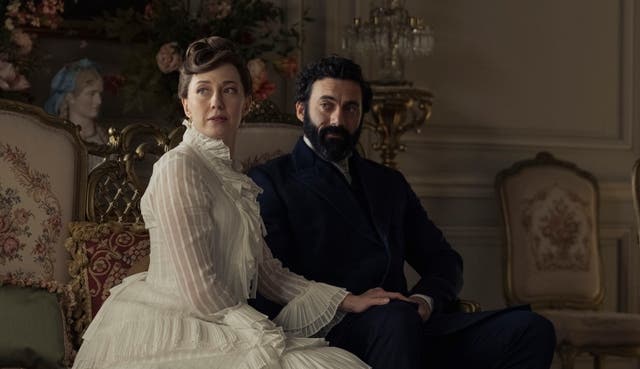 <p>Carrie Coon and Morgan Spector in 'The Gilded Age' season three</p>