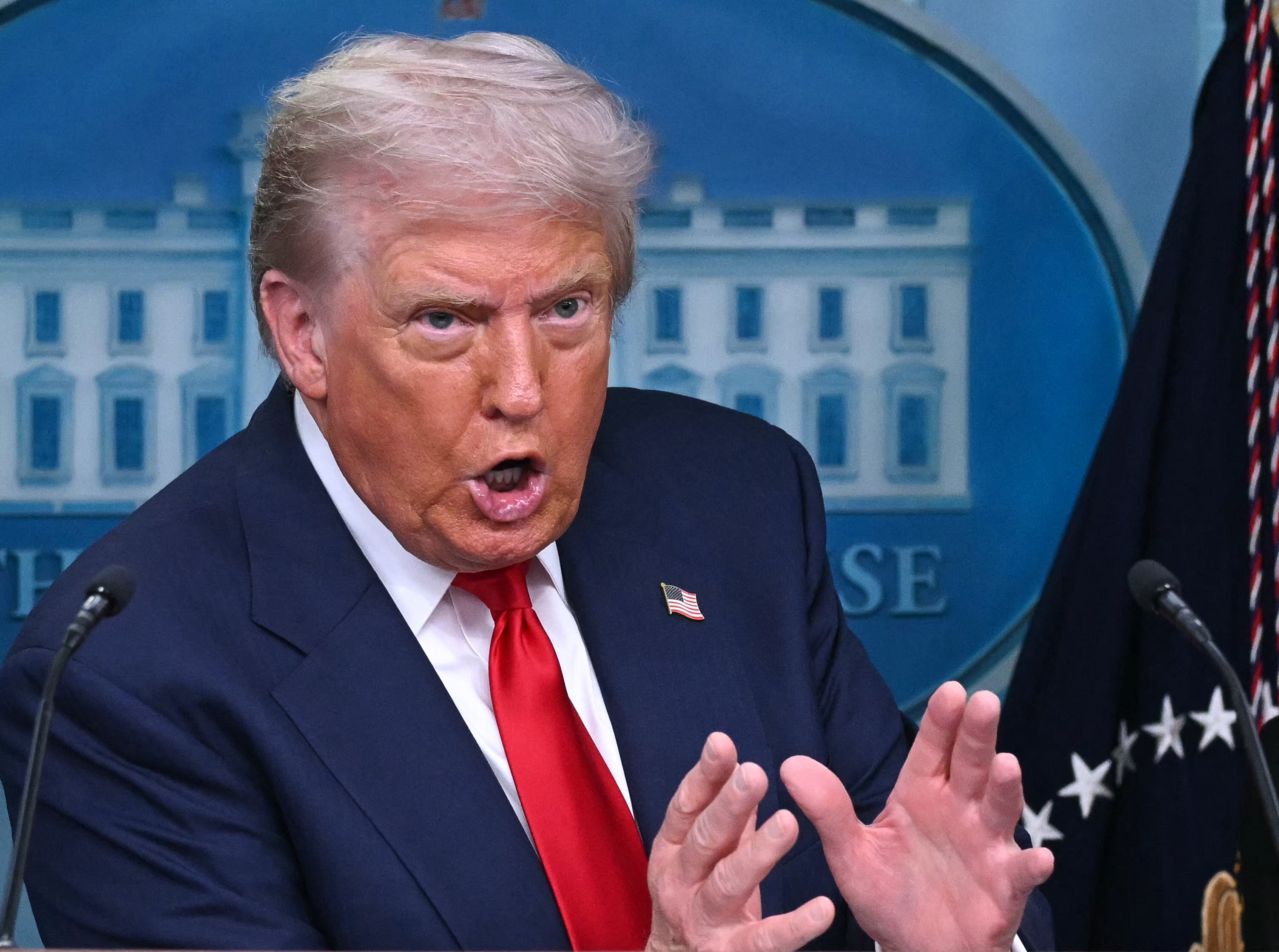 President Donald Trump appeared to mix up Russia and Alaska during a press conference on Monday.