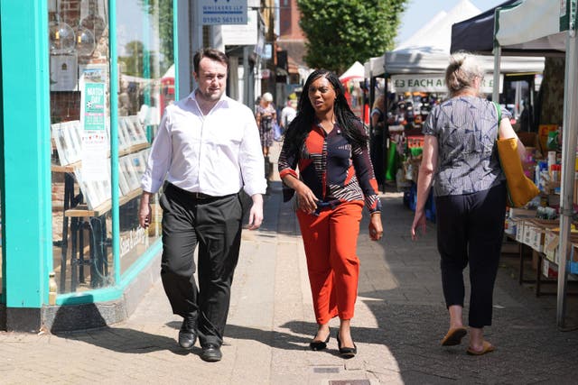 Conservative Party leader Kemi Badenoch visited Epping in Essex (Lucy North/PA)