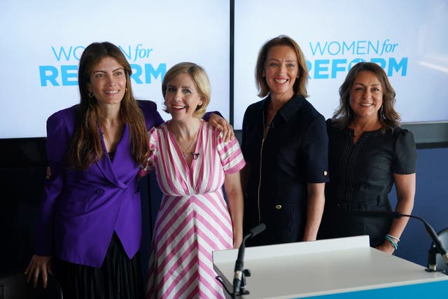 Four women presenting a Reform UK press conference (Yui Mok/PA)