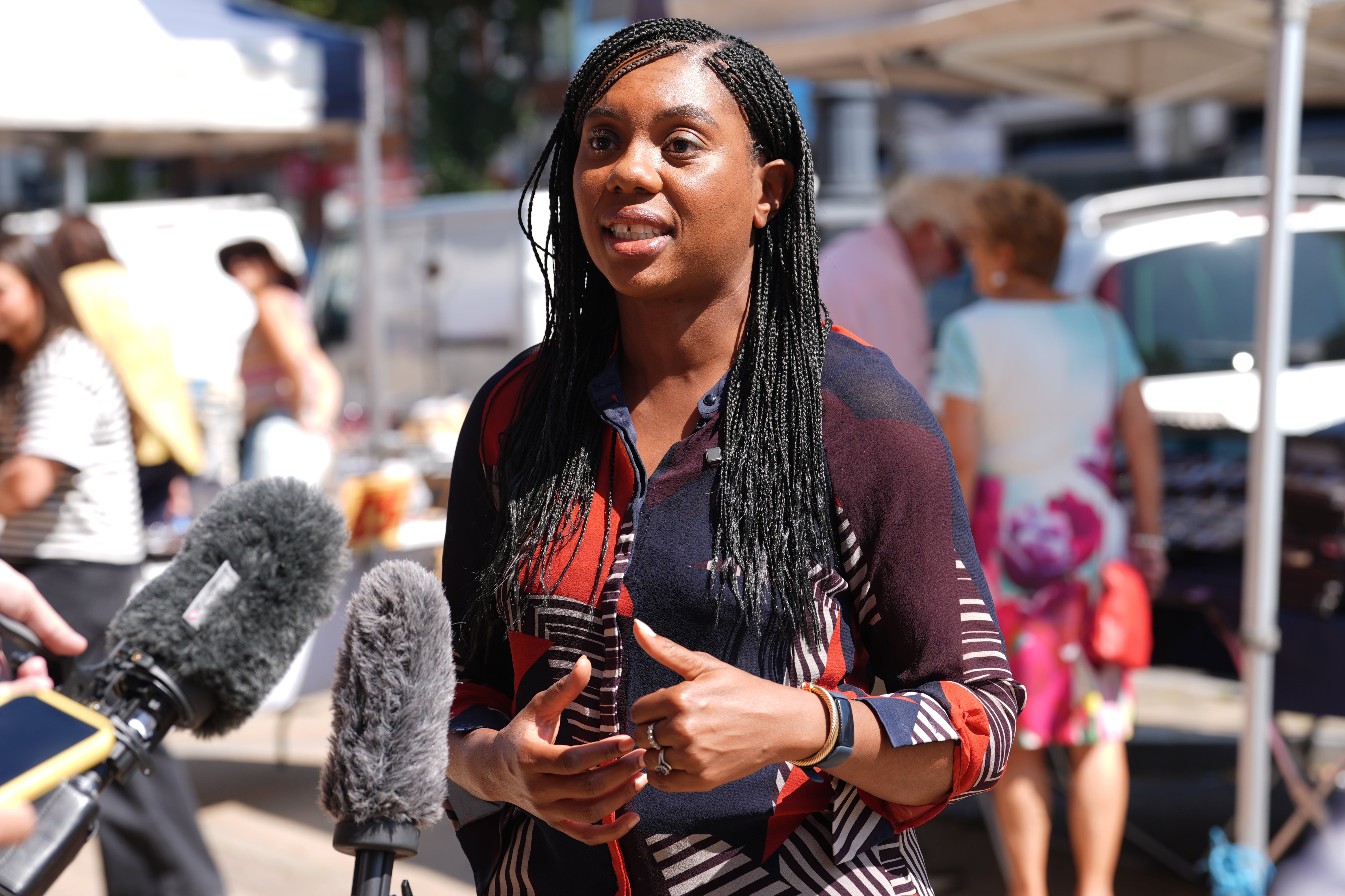 Conservative Party leader Kemi Badenoch called for a deterrent (Lucy North/PA)