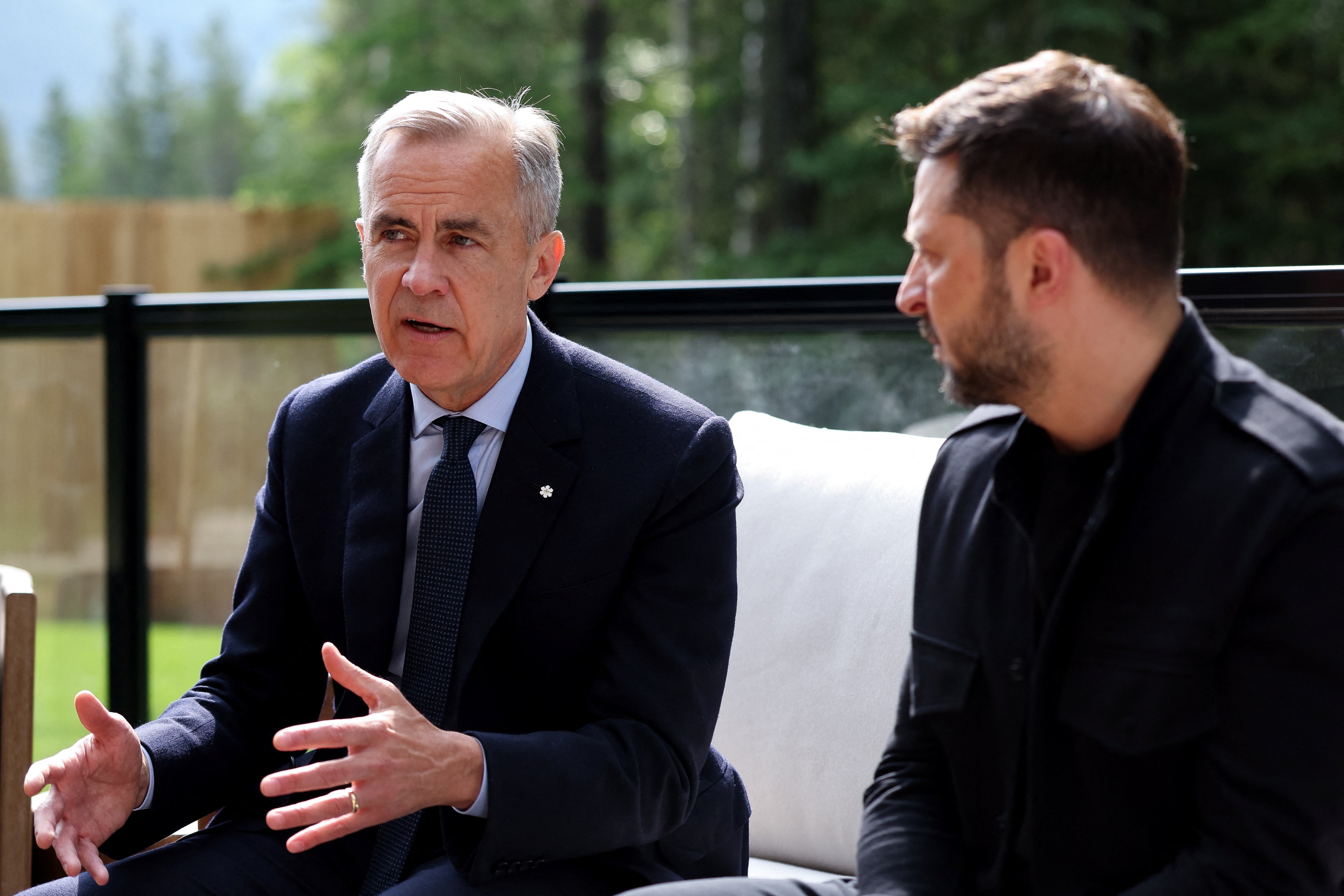 Canadian Prime Minister Mark Carney and Ukrainian President Volodymyr Zelensky (Suzanne Plunkett/PA)