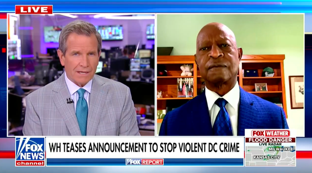<p>Fox News anchor Jon Scott discusses President Donald Trump's claims about crime in Washington, D.C., with former homicide detective Ted Williams on Sunday August 10 2025</p>