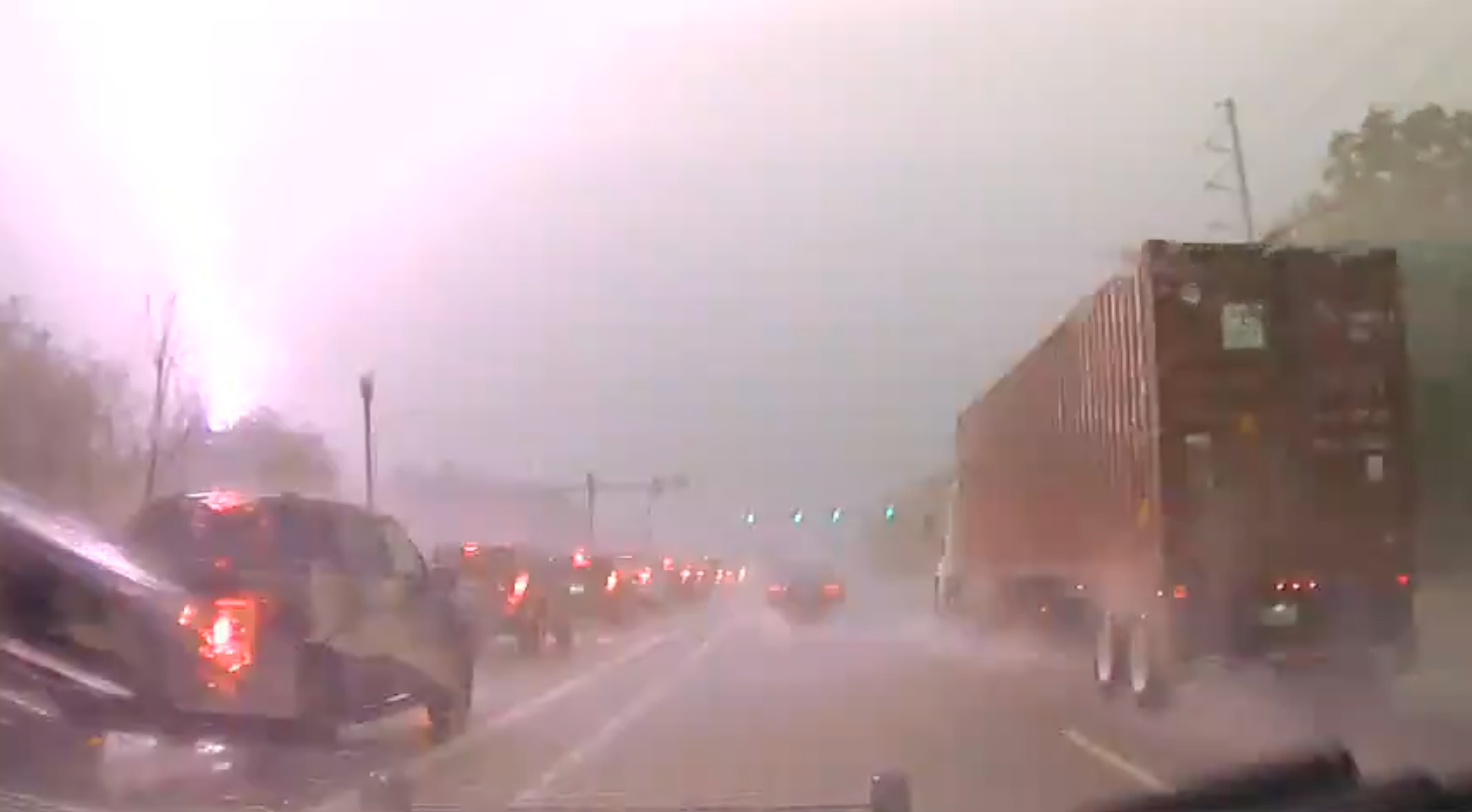 The bolt then strikes the transformer on the far left