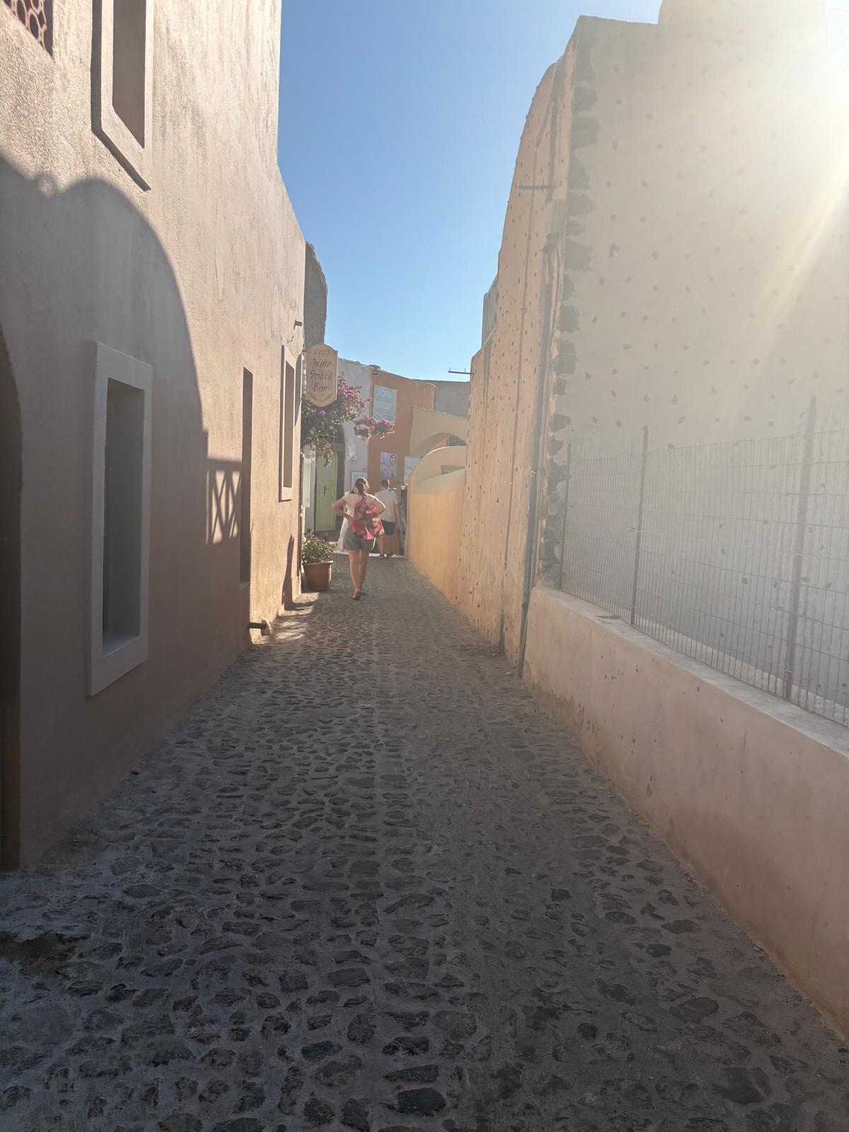 Streets were far less crowded than anticipated in Oia