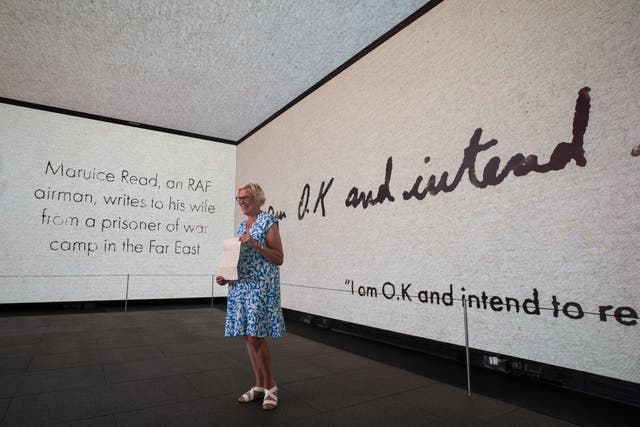 Veronica Silander with her father Maurice Read’s wartime letter (Ben Whitley/PA)