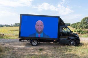 Anti-JD Vance van drives around Cotswolds 