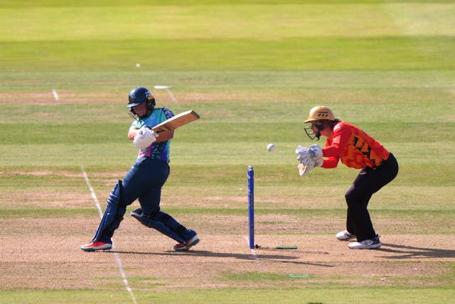 Alice Capsey, left, starred for Oval Invincibles (Bradley Collyer/PA)