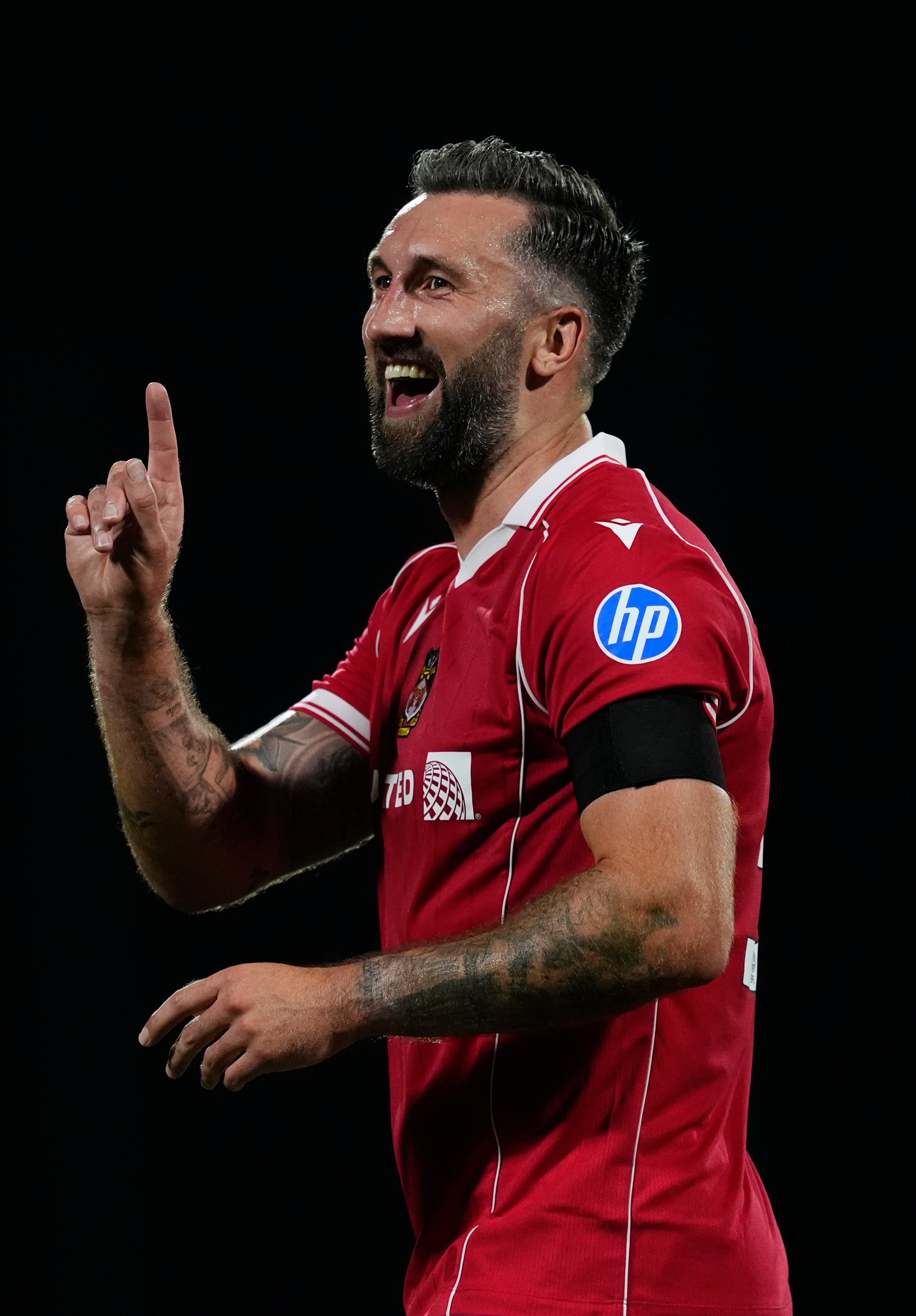 Ollie Palmer celebrates after his late brace