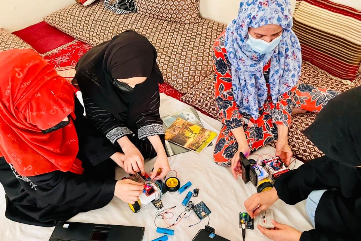 Meet the Afghan girls building robots at home after the Taliban stopped their education