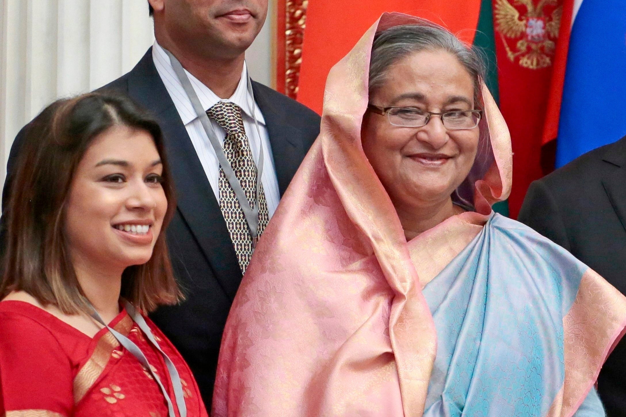 Siddiq pictured with her aunt Sheikh Hasina at the Kremlin in 2013