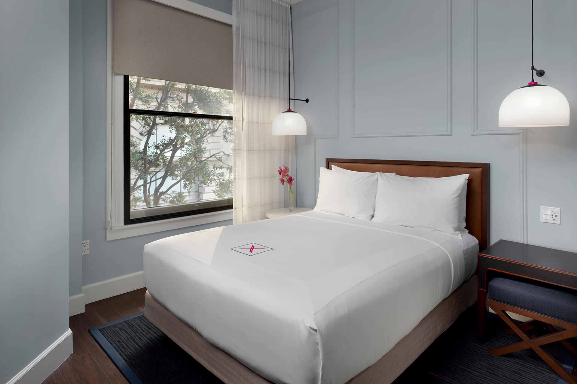 For a boutique stay, book a room at Axiom Hotel