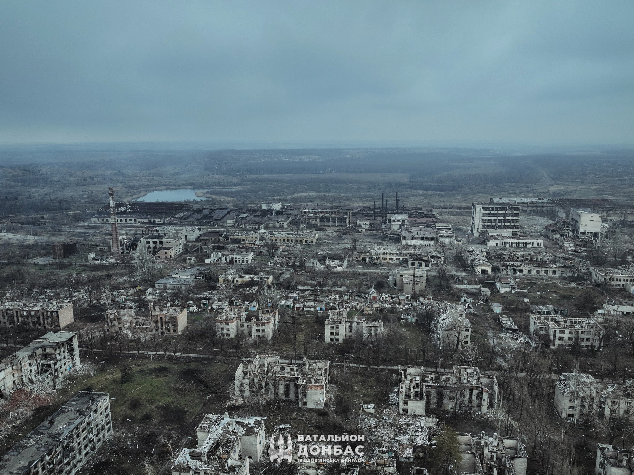 Heavily damaged buildings in Chasiv Yar in the Donetsk region pictured this year