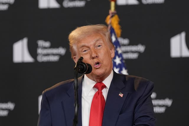 <p>President Donald Trump speaks at the Kennedy Center, Wednesday, Aug. 13, 2025, in Washington</p>