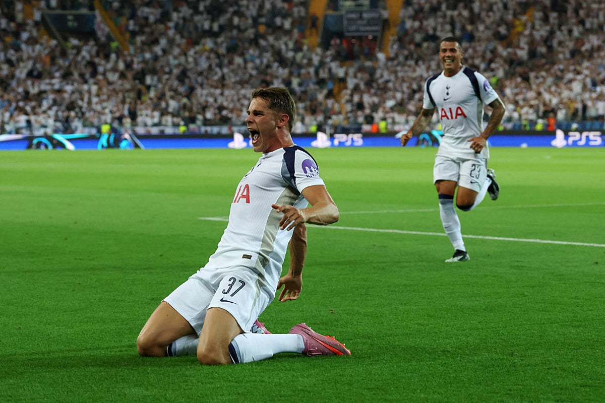 PSG vs Tottenham live: Micky van de Ven fires Spurs into shock lead in Uefa Super Cup