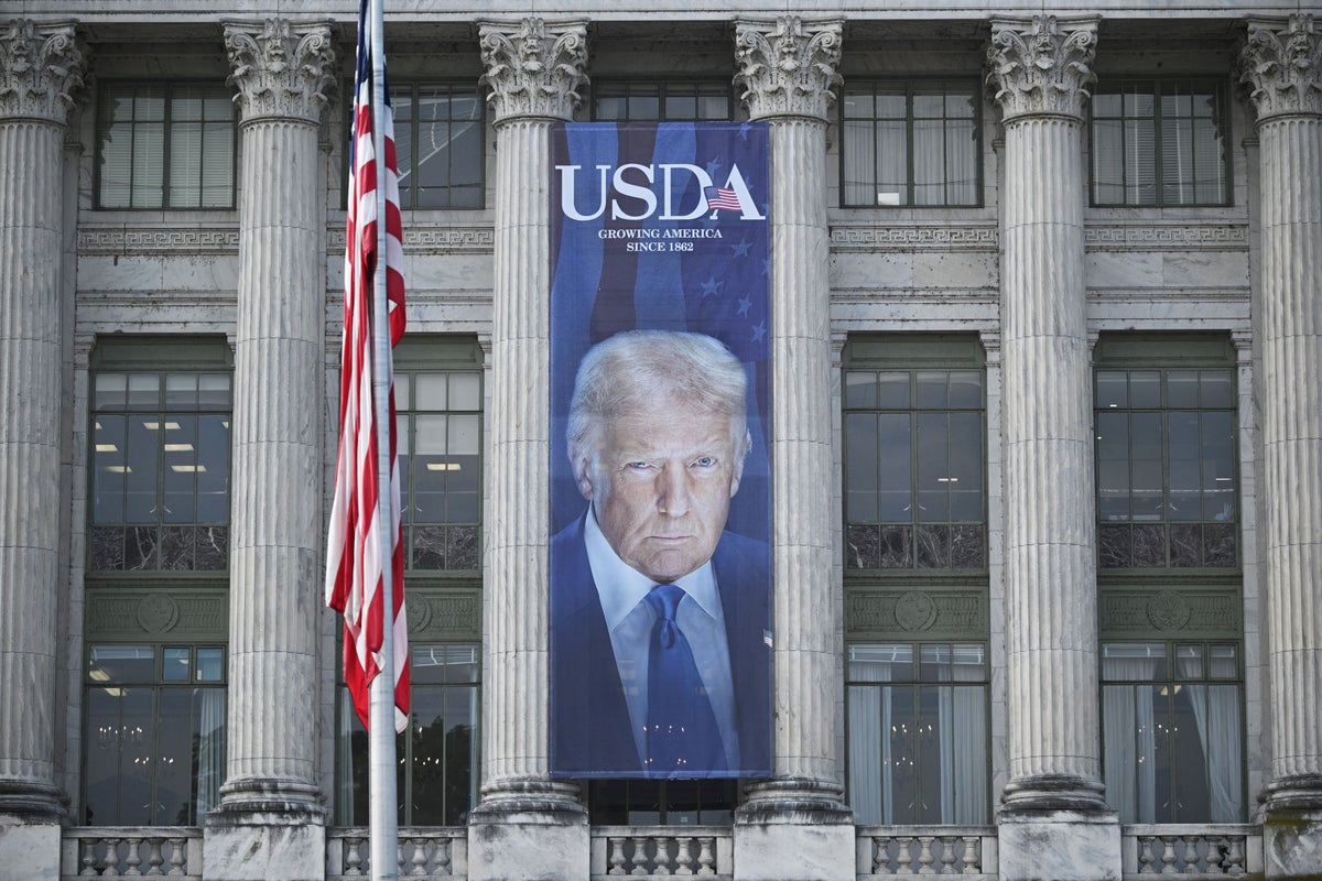 USDA spent thousands on giant Trump banners as it was cutting aid to schools and food banks, report says