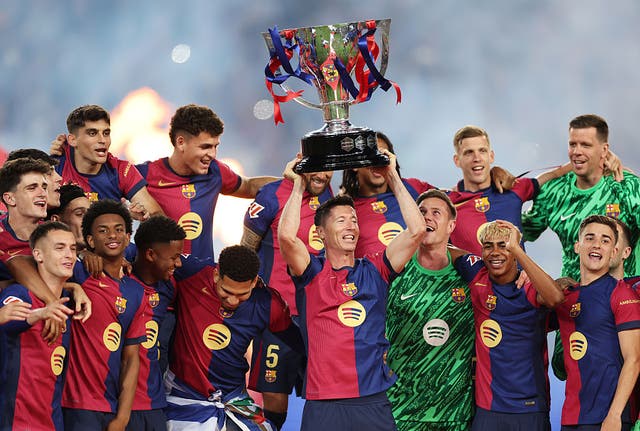 <p>Barcelona won their 28th league title last season</p>
