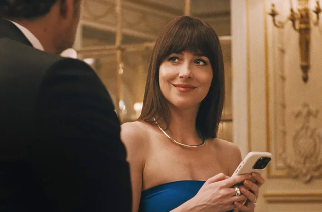<p>Dakota Johnson as professional matchmaker Lucy in 'Materialists' </p>