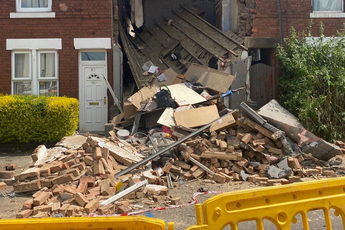 A property in Eden Street, Derby, which was destroyed in an explosion on June 10 (Derbyshire Fire and Rescue Service/PA)