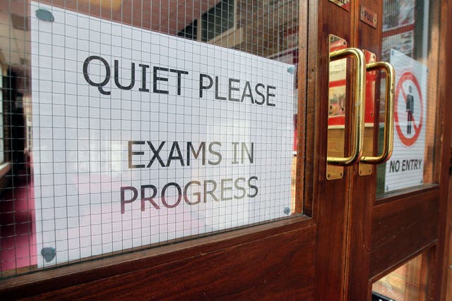 Exam in progress sign (PA)