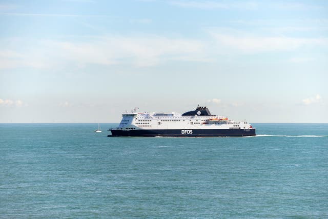 <p>A DFDS ferry in the English Channel</p>