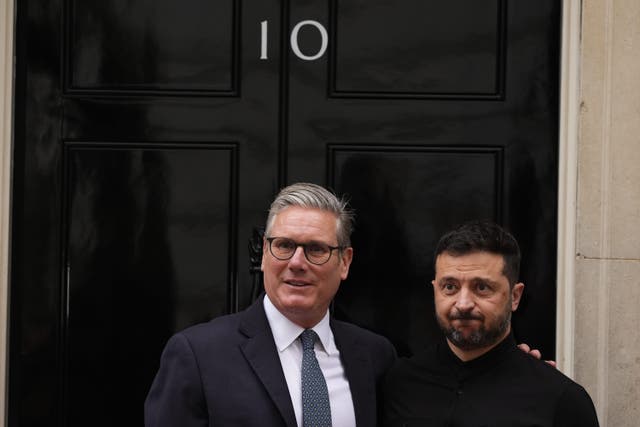 Prime Minister Sir Keir Starmer meets Volodymyr Zelensky (Jordan Pettitt/PA)