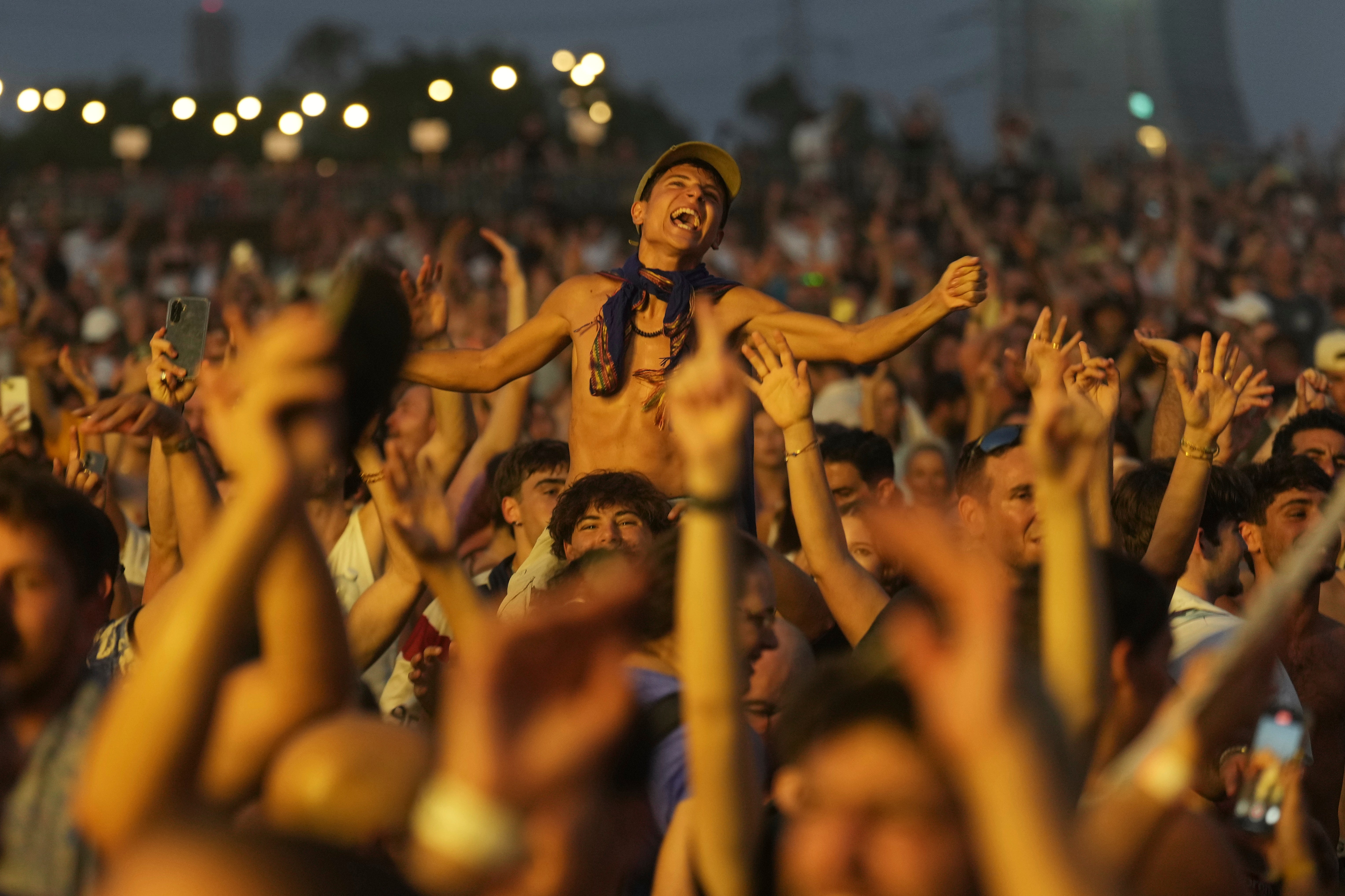 People attend the Nova Healing Concert in Tel Aviv, Israel, 14 August 2025, at the second Tribe of Nova mass gathering since the 7 October 2023, cross-border attack by Hamas that left hundreds at the Nova music festival dead or kidnapped to the Gaza Strip