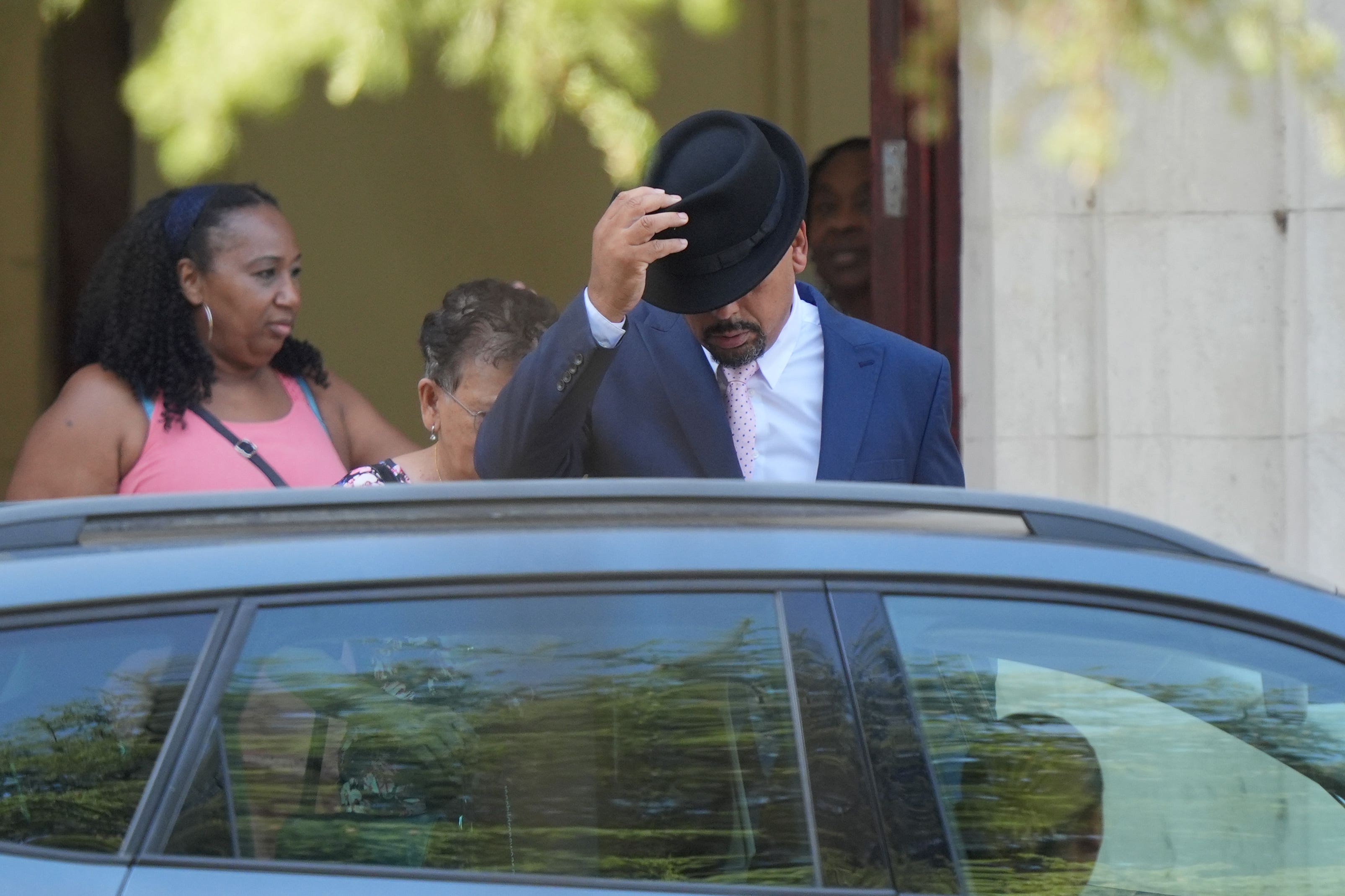 Suspended Labour councillor Ricky Jones is charged with encouraging violence while addressing a crowd during an anti-fascist protest in Walthamstow last year (PA)