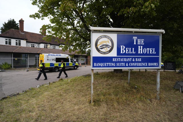 The Bell Hotel has been at the centre of several protests in recent weeks (Jordan Pettitt/PA)