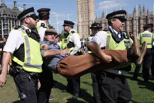 Britain’s human rights watchdog has written to the Home Secretary and Met police chief about protest rights (Stefan Rousseau/PA)