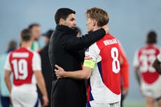 Mikel Arteta: Martin Odegaard deserves to be Arsenal captain ‘by a mile’