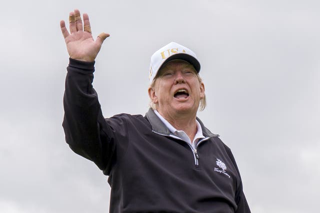 <p>Donald Trump visited his various golf courses in Scotland this summer</p>