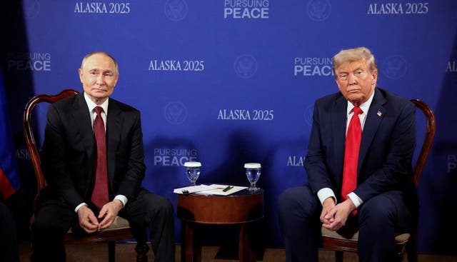 <p>Social media users made a meme out of Russian President Vladimir Putin’s facial expressions as reporters bombarded him with questions at the summit with U.S. President Donald Trump in Alaska</p>