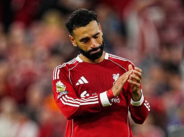 <p>Mohamed Salah was moved to tears at the end of the game</p>