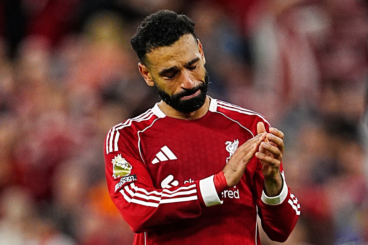 Mohamed Salah in tears as Liverpool fans sing Diogo Jota’s name at Anfield