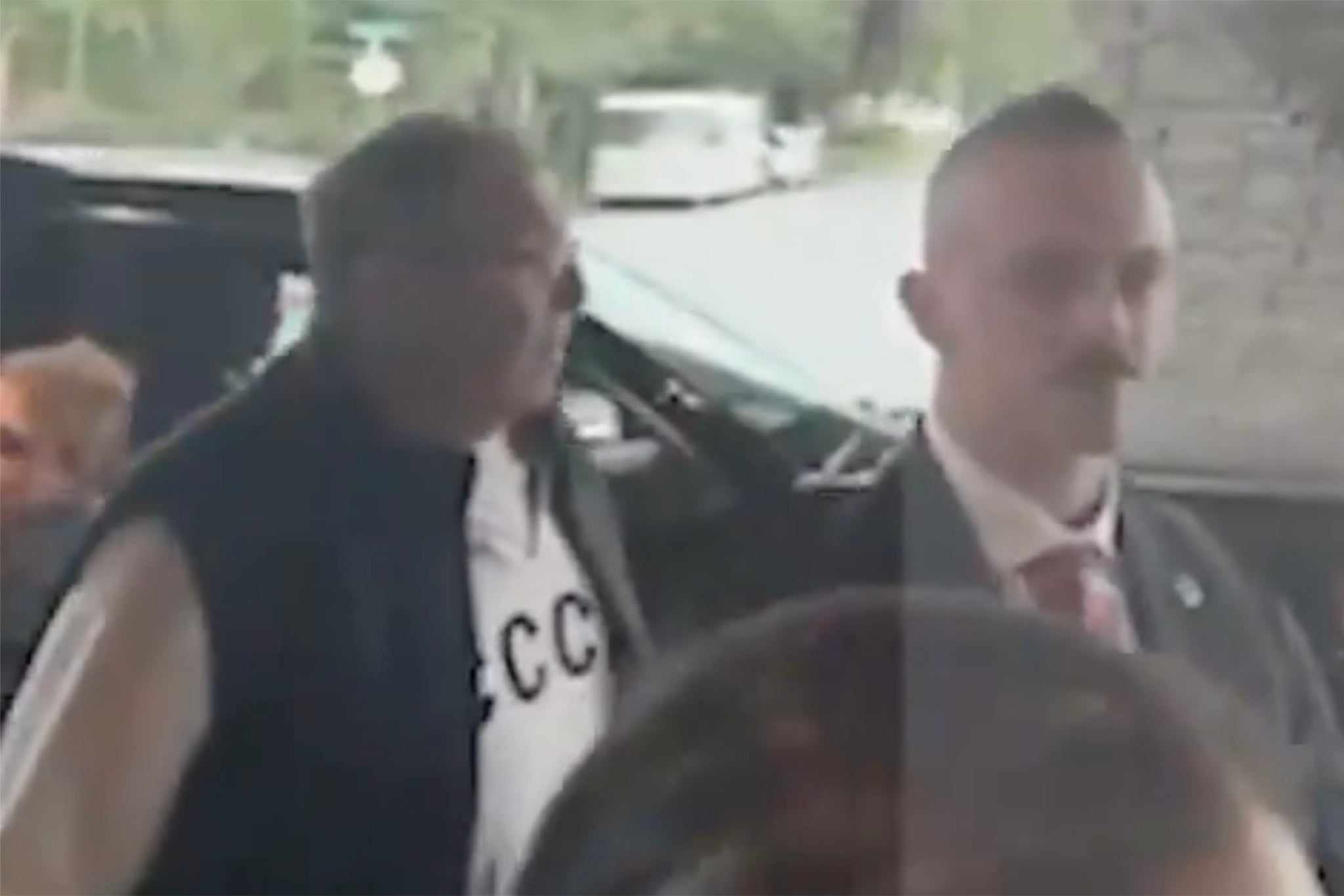 The ‘CCCP’ slogan peaked through Lavrov’s gilet