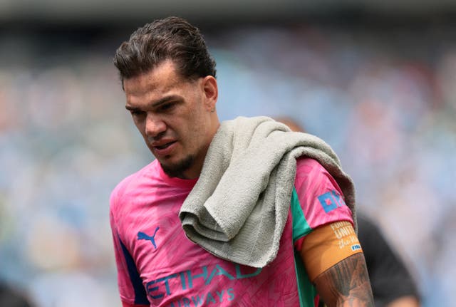 <p>Man City goalkeeper Ederson was left out of their matchday sqaud against Wolves</p>