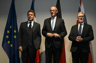 French President Emmanuel Macron, Germany’s Chancellor Friedrich Merz and Prime Minister Sir Keir Starmer will host a meeting of the coalition of the willing on Sunday (Ben Stansall/PA)