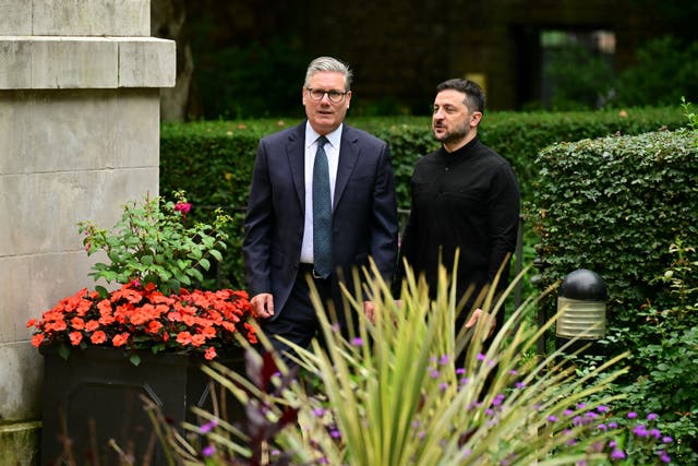 Prime Minister Sir Keir Starmer met Ukrainian President Volodymyr Zelensky at Downing Street (Jordan Pettitt/PA)