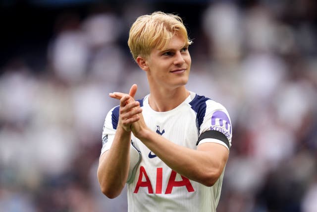 Lucas Bergvall produced an accomplished display in Tottenham’s 3-0 win over Burnley (Adam Davy/PA)