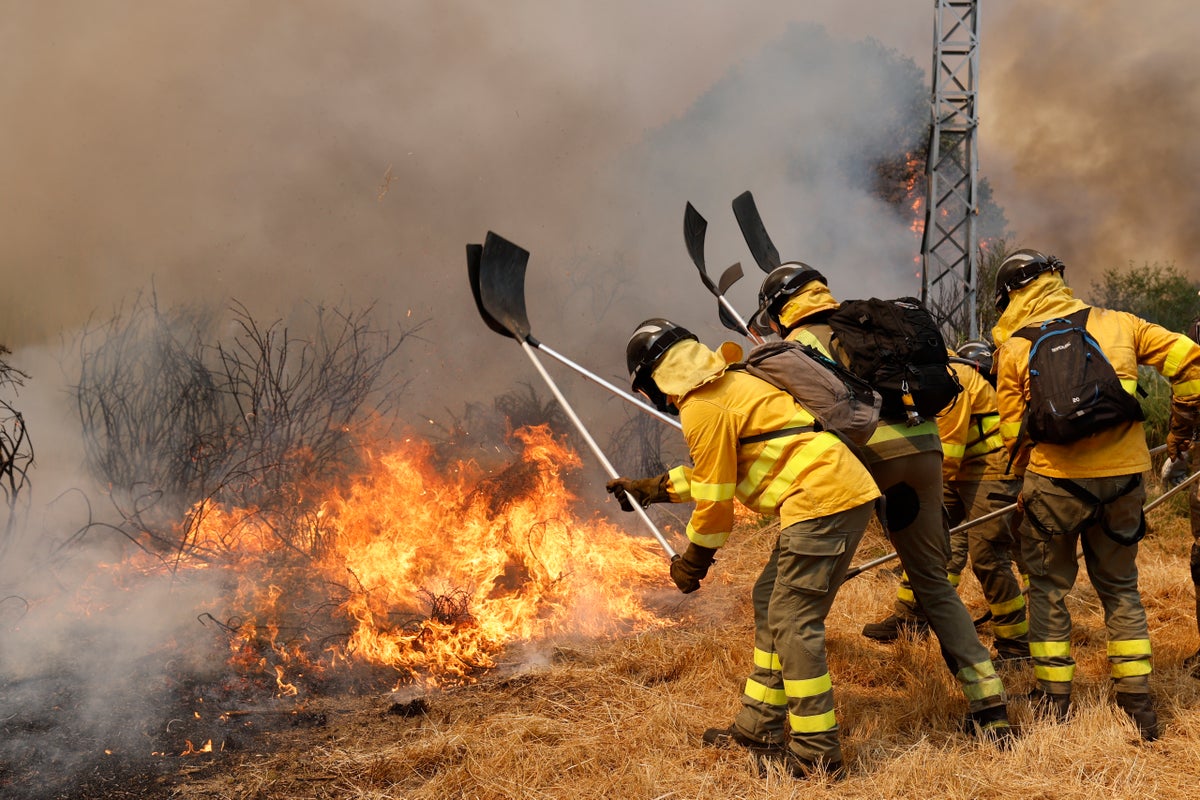 Spain adds 500 more troops to battle wildfires as country bakes under extended heatwave
