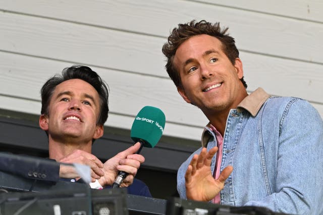 Wrexham co-owners Rob McElhenney (left) and Ryan Reynolds are playing a part in Wales’ 2035 Women’s World Cup plans (Cody Froggatt/PA)