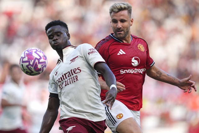 Bukayo Saka (left) admitted Arsenal were not at their best at Old Trafford (Nick Potts/PA)