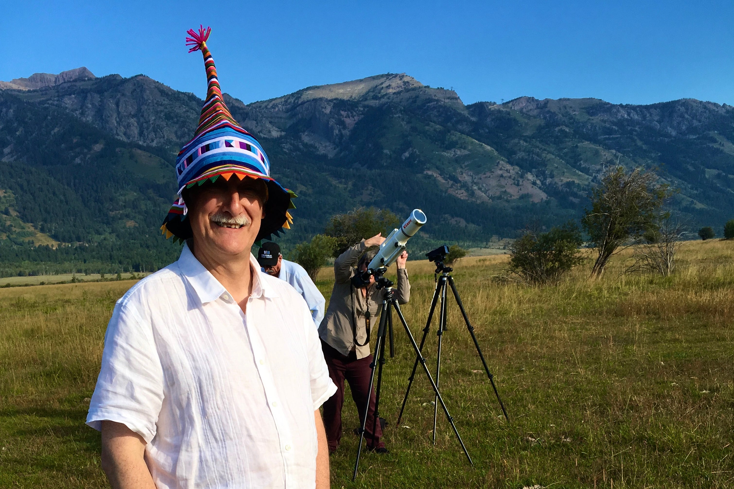 Star man: Dr John Mason at the 2017 total solar eclipse in Wyoming (Simon Calder)